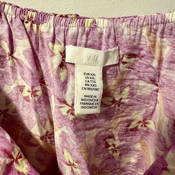 H&M Floral Flounced V-Neck Sleeveless Midi Dress Size XXL - Picture 6 of 7